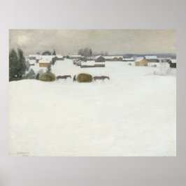 Belastning av hö | Pekka Halonen Winter Landscape Poster