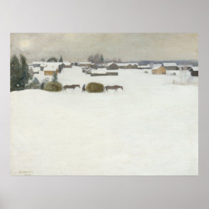 Belastning av hö Pekka Halonen Winter Landscape Poster
