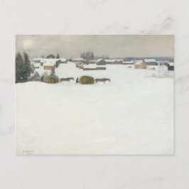 Belastning av hö | Pekka Halonen Winter Landscape Vykort