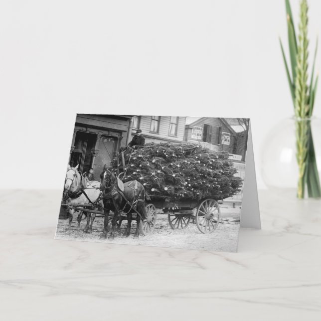 Belastning av Julafton Träd, 1910 Helgkort (Framsida)