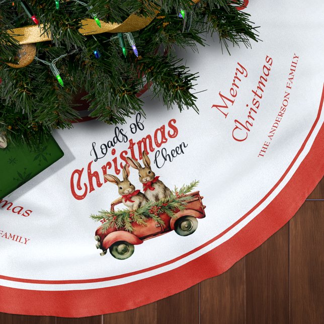 Belastning av julskorvar i Röda Lastbil Julgransmatta Borstad Polyester (Skapare uppladdad)