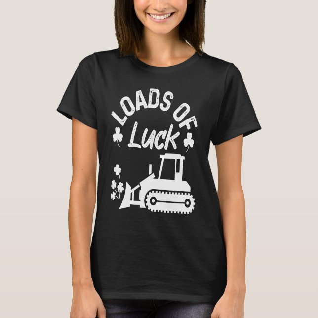Belastning av Tur Bulldozer Shamrock St patricks d T Shirt (Framsida)