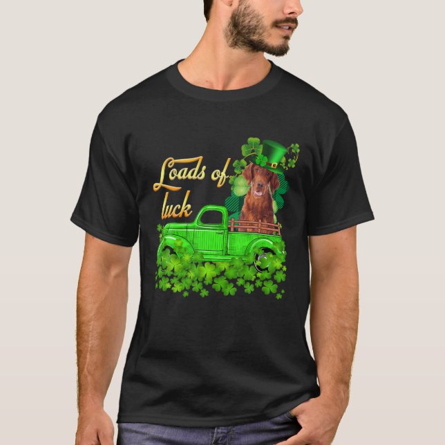 Belastning av Tur Lastbil Irish Setter St patrick' T Shirt (Framsida)