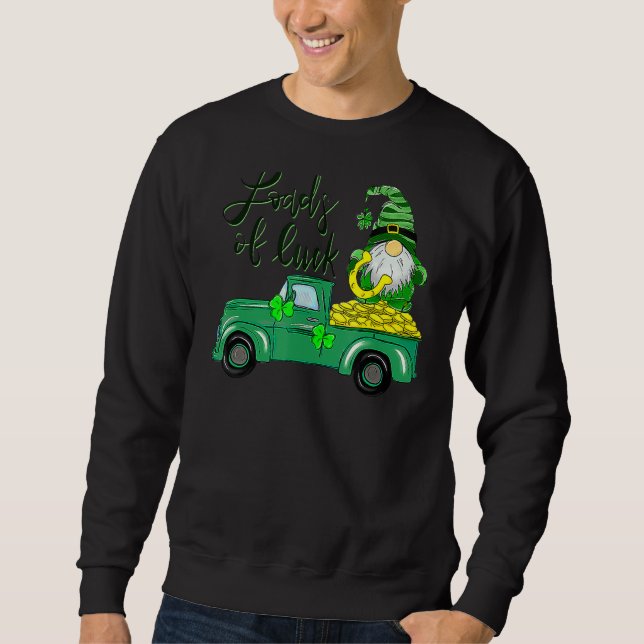 Belastningar från Tur Lastbil Gnome St patrick's d Lång Ärmad Tröja (Framsida)