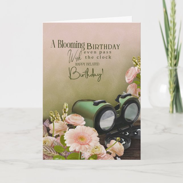 Belated Birthday Greeting For Traveller  Explorer Kort (Framsida)