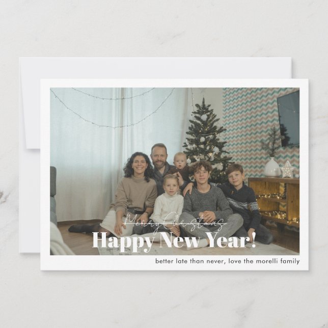 Belated Christmas, Happy New Year 1 Photo Julkort (Framsida)