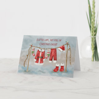 Belated Christmas with Santa’s Outfit on Clothesl Tack Kort