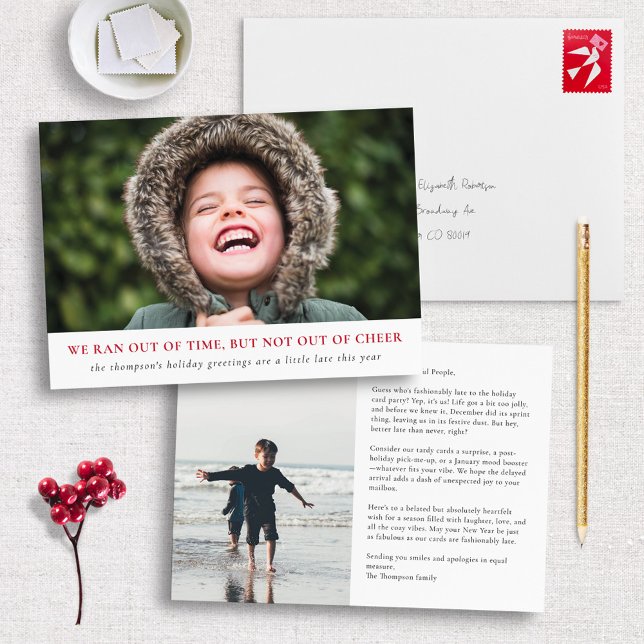 Belated Helgdag Cheer, Late Hälsning i år Julkort (Skapare uppladdad)