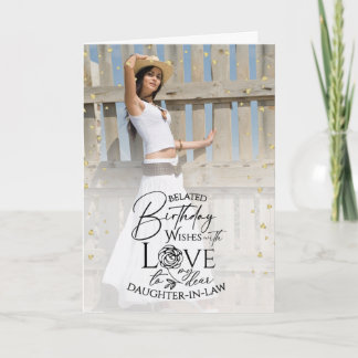 Belated Minimalist Modern Photo Daughter-in-law Kort