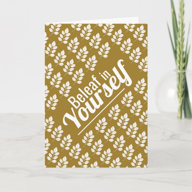 Beleaf i Yourself, White Löv Kort (Framsida)