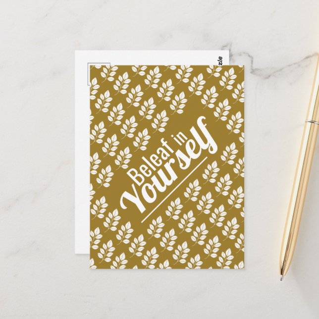 Beleaf i Yourself, White Löv Vykort (Fram/Back In Situ)