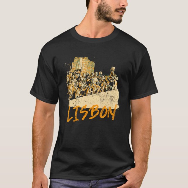 Belem Lissabon, illustrationsmonument över upptäck T Shirt (Framsida)
