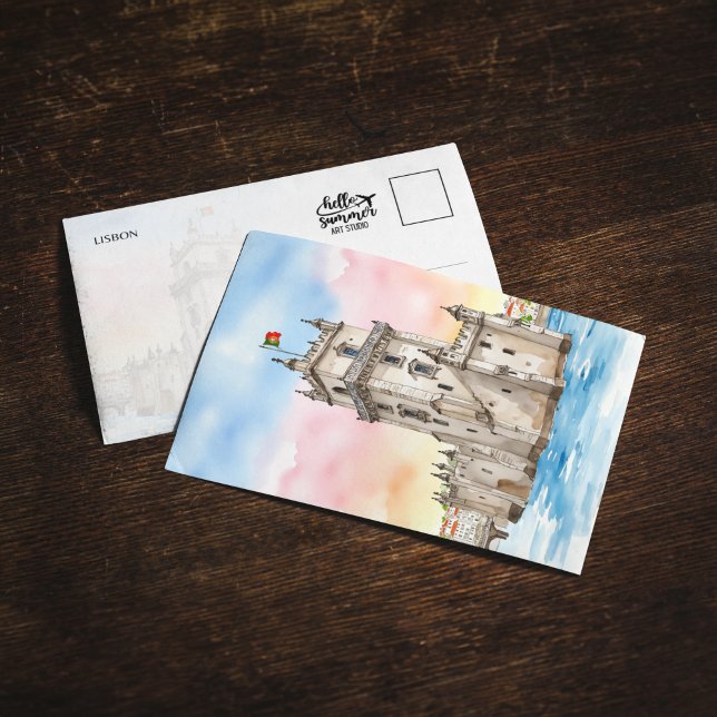 Belem Torn Lissabon - Portugal - vykort för vatten (Skapare uppladdad)