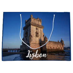 Belem torn vid solnedgången i Lissabon, Portugal