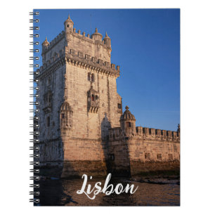 Belem torn vid solnedgången i Lissabon, Portugal Anteckningsbok