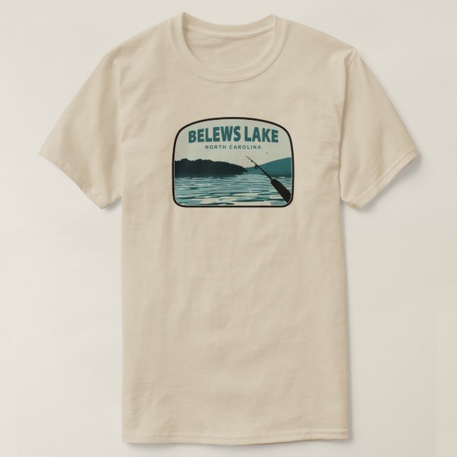 Belews Sjö North Carolina Fishing Rod T Shirt (Design framsida)