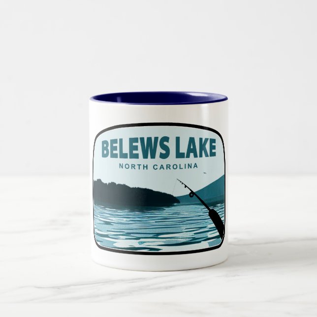 Belews Sjö North Carolina Fishing Rod Två-Tonad Mugg (Center)