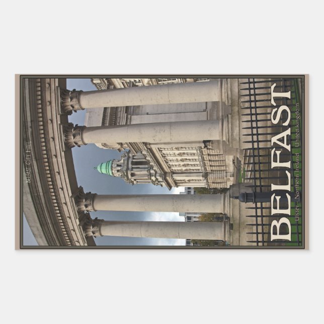 Belfast City Hall Rektangulärt Klistermärke (Framsida)