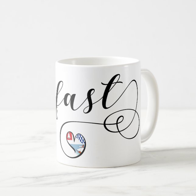 Belfast Flagga stad i hjärtat Kaffemugg (Framsida höger)