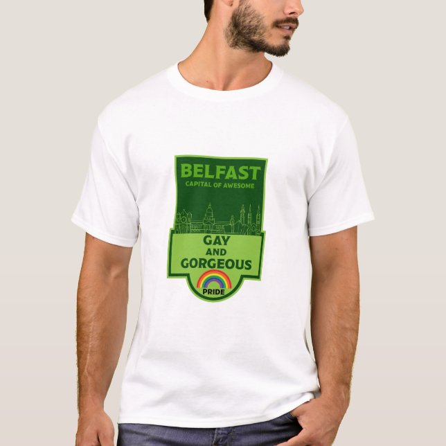 Belfast Gay pride - Brighton Ireland LGBT - T Shirt (Framsida)