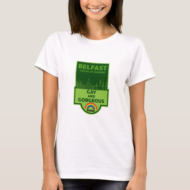 Belfast Gay pride - Brighton Ireland LGBT - T Shirt (Framsida)