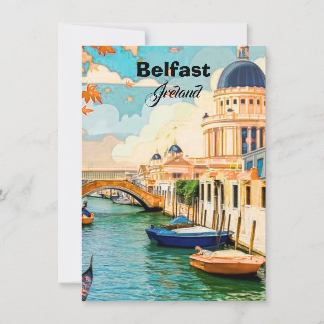 Belfast Irland Reseskicktkort Konst, Irland  Tack Kort (Framsida)