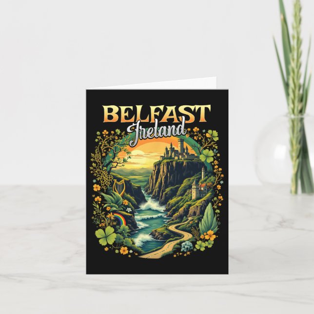 Belfast Irland Semester Resa Resa Irländska Souven Kort (Framsida)