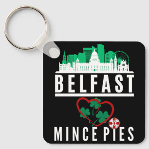 Belfast Kärlek Mince Paj (fram- och bakplan) Nyckelring