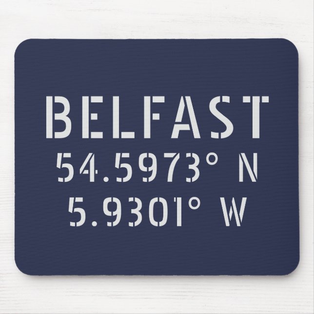 Belfast Latitude Longitud Musmatta (Framsidan)