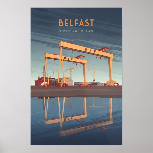 Belfast Nordirland Reseskylt Poster (Framsidan)
