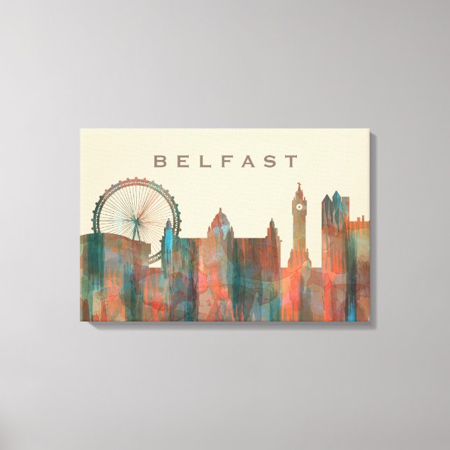 BELFAST, NORDIRLAND SKYLINE CANVASTRYCK (Framsida)
