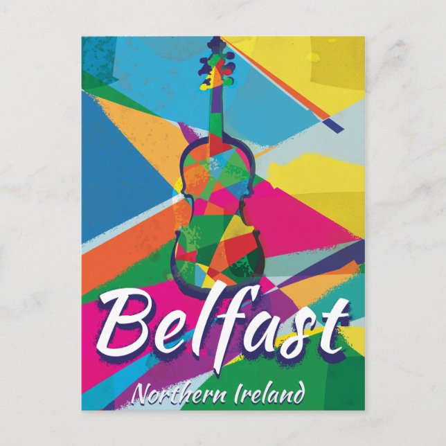 Belfast, Nordirland Vintage reseaffisch Vykort (Framsida)