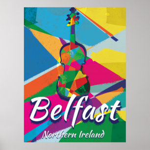 Belfast,Nordirland Vintage resor poster