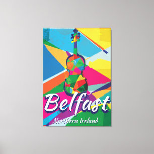 Belfast,Nordirland Vintage resor poster Canvastryck