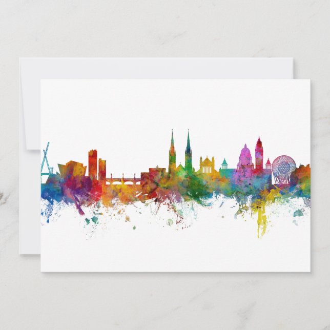 Belfast Northern Ireland Skyline Inbjudningar (Framsida)