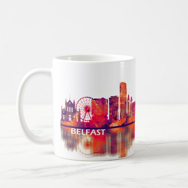 Belfast Northern Ireland Skyline Kaffemugg (Vänster)