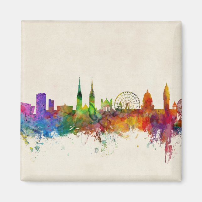 Belfast Northern Ireland Skyline Magnet (Framsidan)