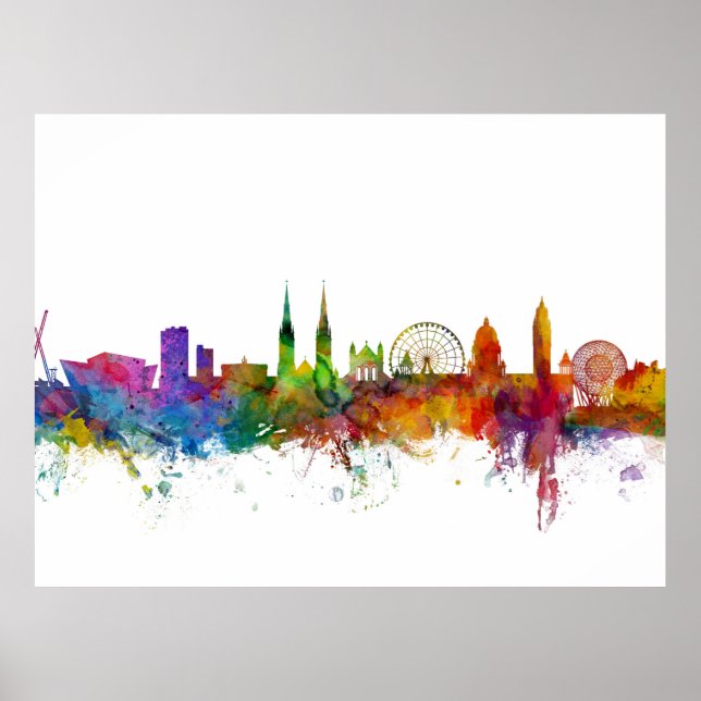 Belfast Northern Ireland Skyline Poster (Framsidan)
