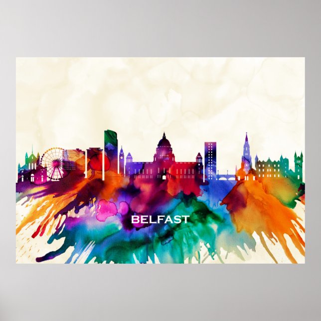 Belfast Skyline Poster (Framsidan)