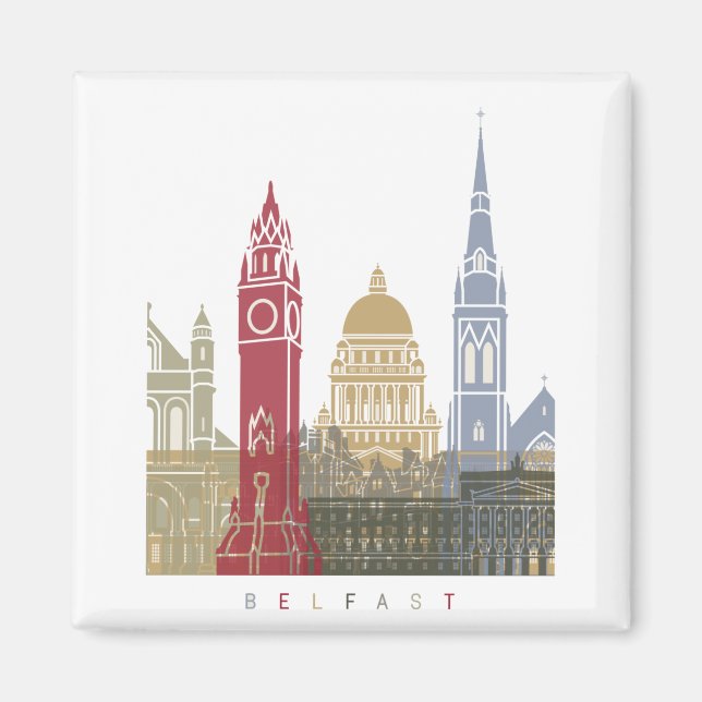 Belfast skyline poster magnet (Framsidan)