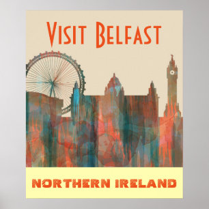 BELFAST som ÄR NORDLIG - Irland HORISONT Poster