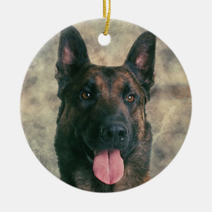 Belgare Malinois - belgisk herde - Maligator Julgransprydnad Keramik