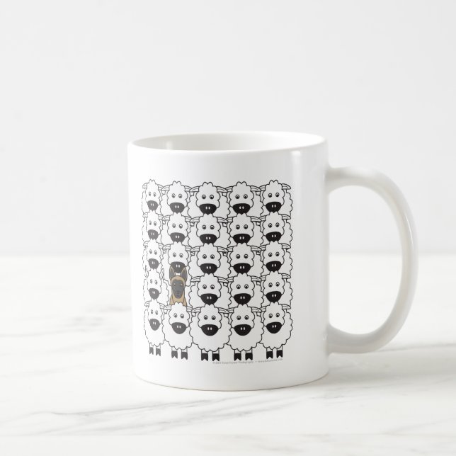 Belgare Malinois i fåren Kaffemugg (Höger)