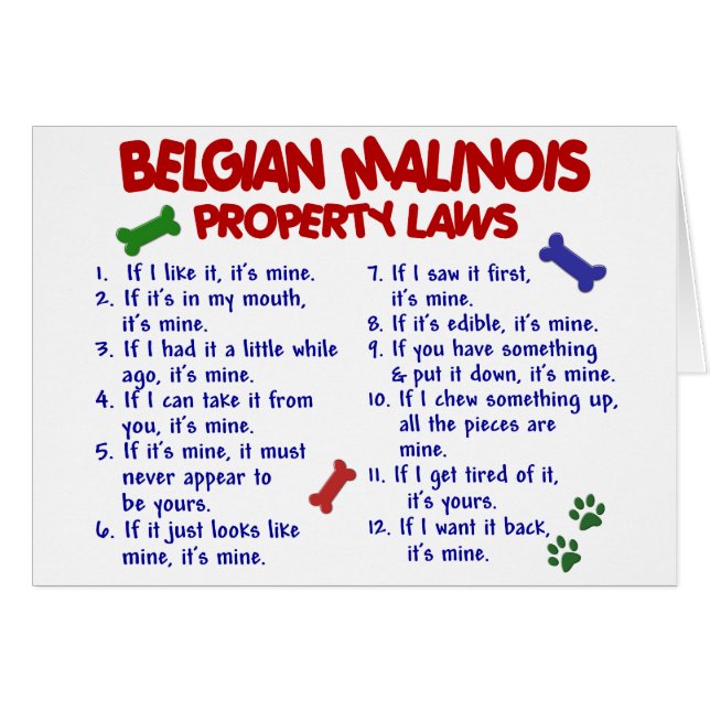 BELGARE MALINOIS PL2 HÄLSNINGSKORT (Framsidan Horizontal)