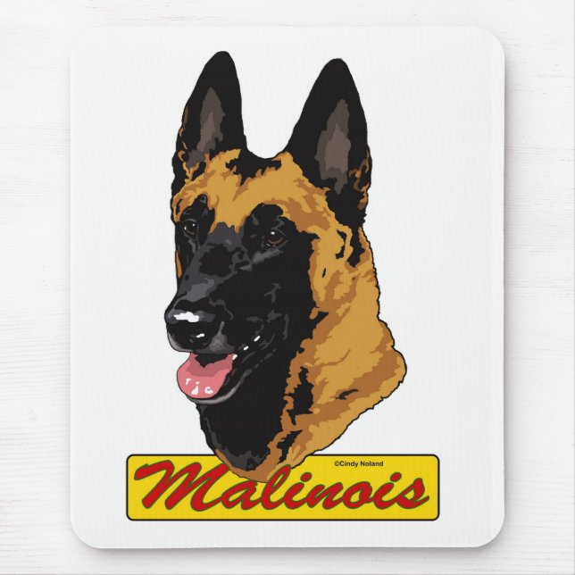 BelgareMalinois Head mousepad Musmatta (Framsidan)