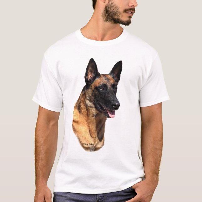 BelgareMalinois head t-skjorta Tee Shirt (Framsida)