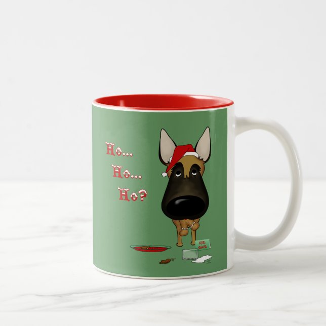 BelgareMalinois jul - Ho Ho Ho??? Två-Tonad Mugg (Höger)
