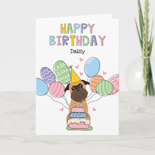 Belge Brussels Griffon Hund Birthday Card Kort (Framsida)