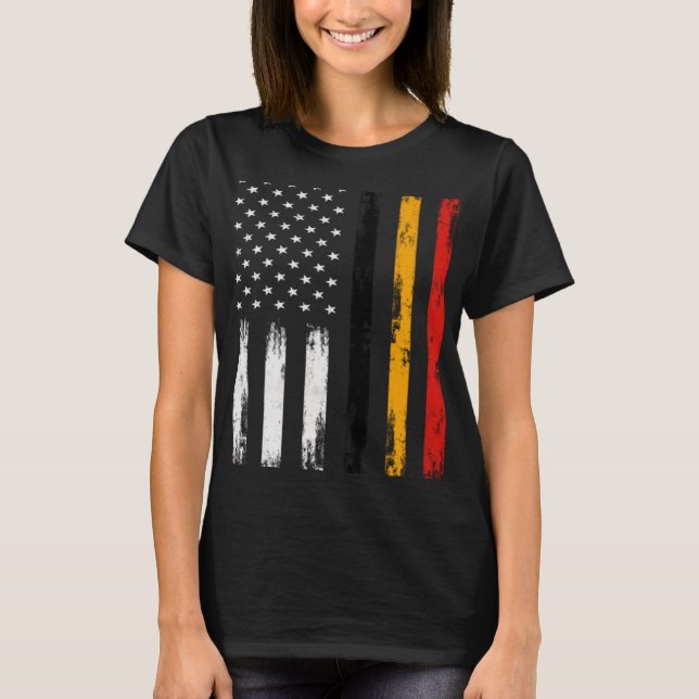 Belgian American Flag T Shirt Pride Belgium USA (Framsida)