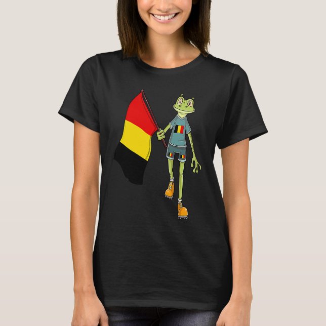 Belgian Fan Frog T Shirt (Framsida)